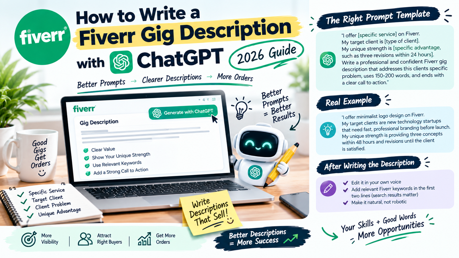 ChatGPT se Fiverr gig description likhna — 2026 guide