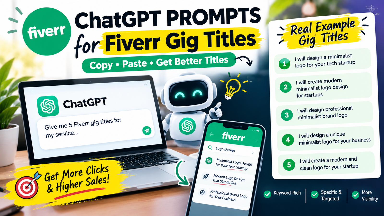 ChatGPT prompts for Fiverr gig titles — copy-paste ready