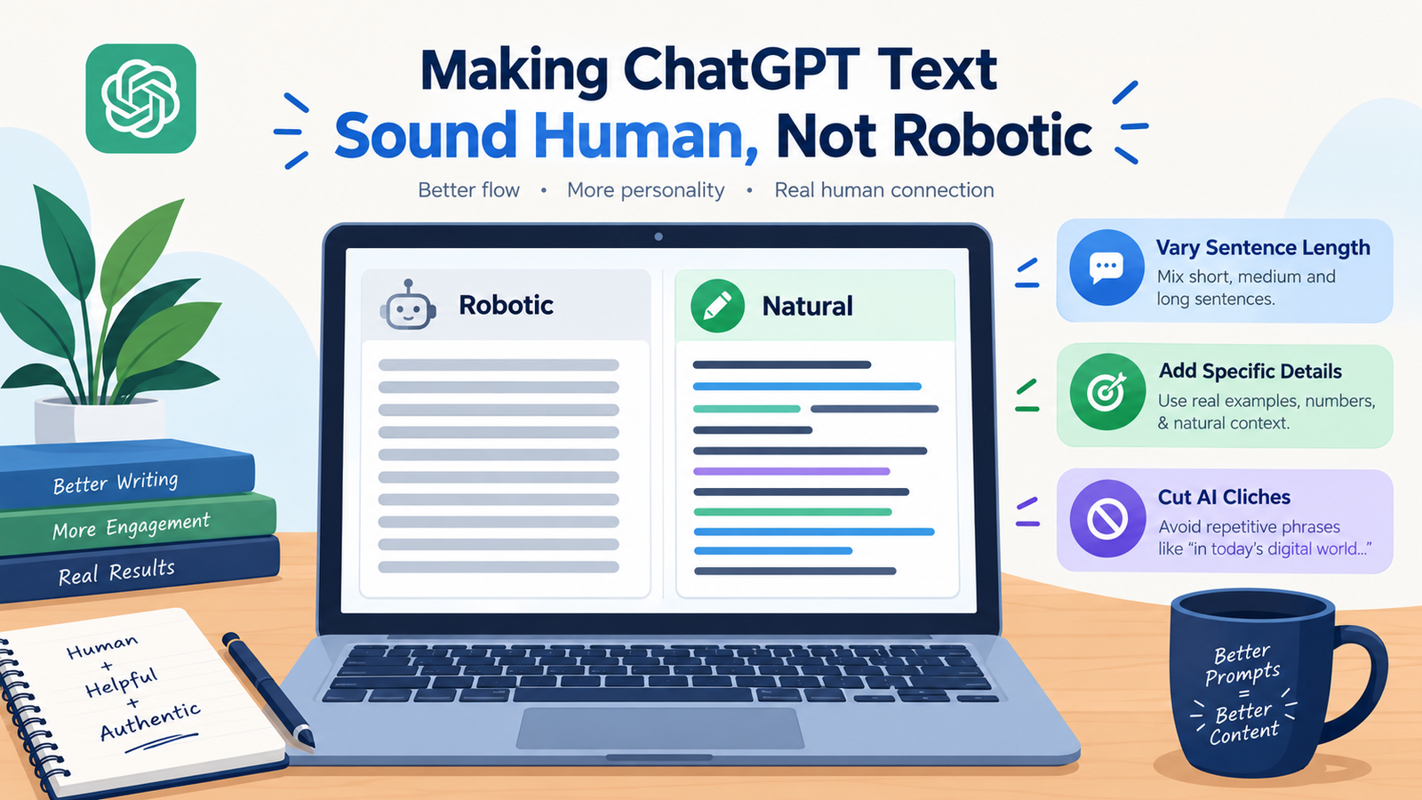 How to make ChatGPT text sound natural and human for freelance writing clients - editing guide
