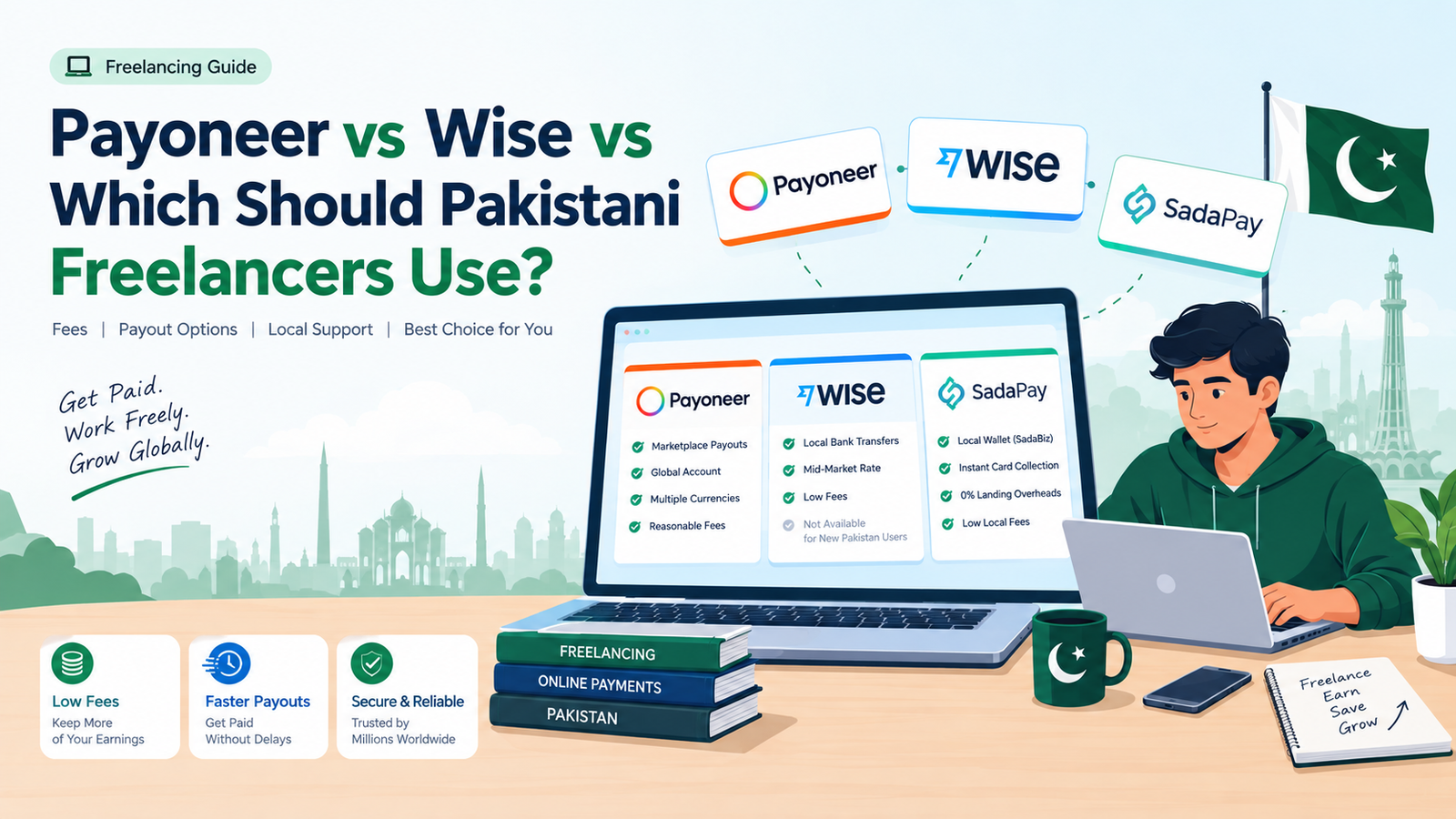 PAYONEER VS WISE VS SADAPAY FEES COMPARISON PAKISTANI FREELANCERS